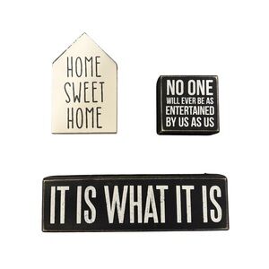 Farmhouse Wood Sign Bundle – Home Sweet Home + It Is What It Is + Quote Decor